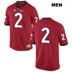 Men's Georgia Bulldogs NCAA #2 Richard LeCounte Nike Stitched Red Authentic No Name College Football Jersey KDV1554ZF